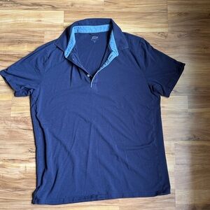 J. Crew Navy Blue Polo Shirt with Light Blue Collar